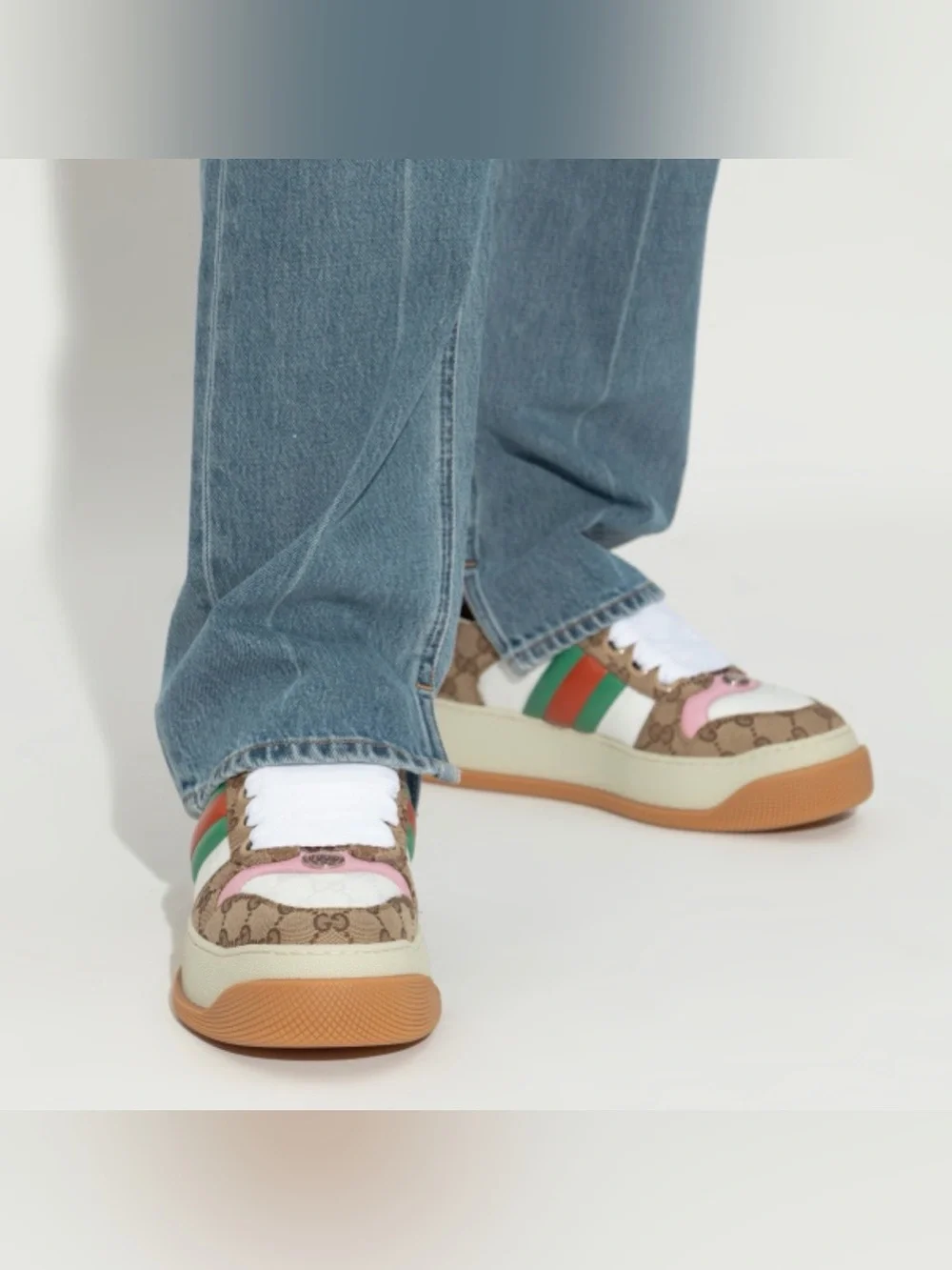 GUCCI Screener platform GG logo sneakers